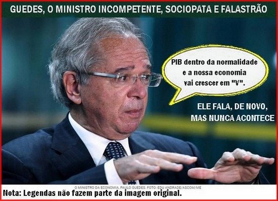 Paulo Guedes, o ministro fracassado da Economia do governo Bolsonaro, é um mentiroso e falastrão. Sempre vem fazendo previsões otimistas (futuras) para a recuperação da economia, mas nenhuma delas se concretizou, até hoje.